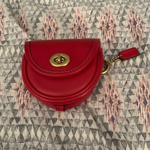 COACH red air pod holder